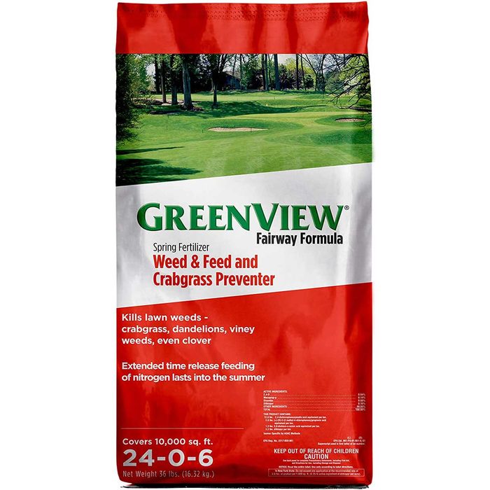 A fertilizer bag labeled 