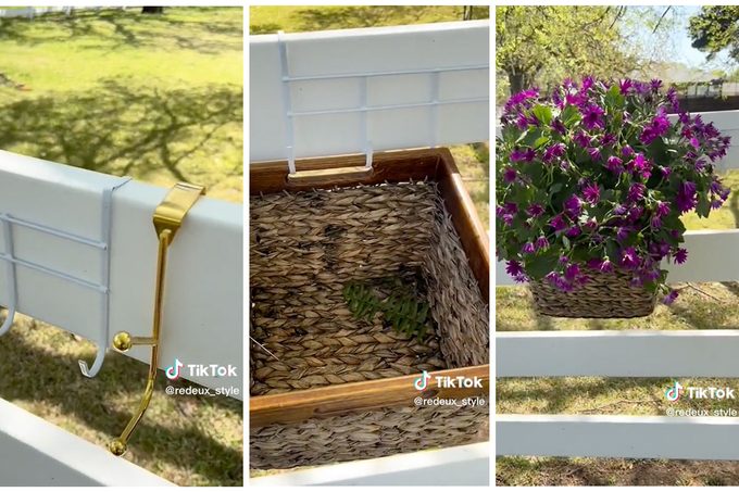 Watch This Woman Upcycle Over-the-Door Closet Hangers Into a Hanging Flower Box