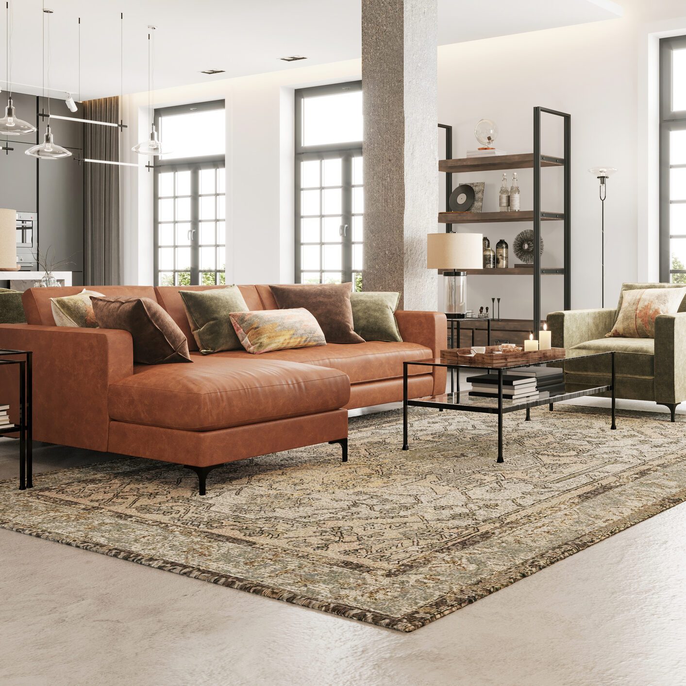 Modern apartment living room interior