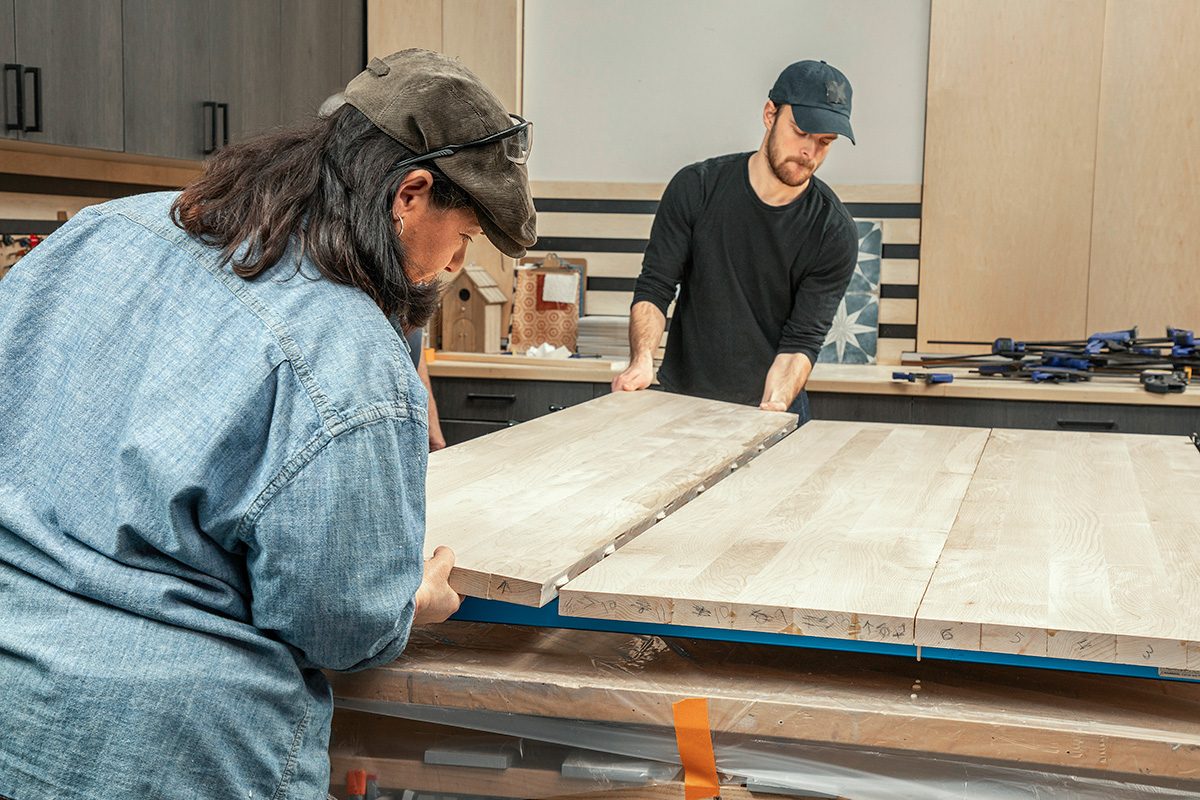 How To Build A Diy Butcher Block Countertop From Scratch Fhm25 Kitchen Island Build Dr 03 31 26b