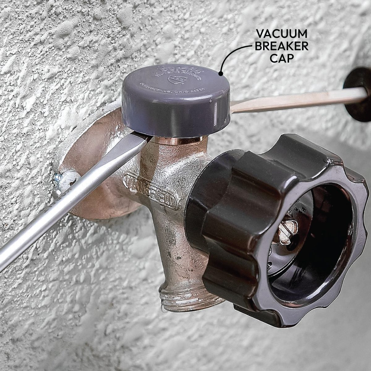 How To Fix A Leaking Frost Proof Faucet Remove the vacuum breaker cap